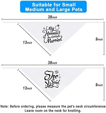 Engagement Gift, My Humans are Getting Married Dog Bandana, Wedding Photo Prop, Pet Scarf, Dog Engagement Announcement, Pet Accessories (White)