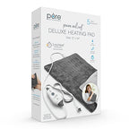 Pure Enrichment® PureRelief™ Deluxe Heating Pad (12" x 24"), Full Body Therapy Pad with 4 InstaHeat™ Settings, Soft Machine-Washable Microplush Fabric and 2-Hour Auto Safety Shut-Off (Gray)