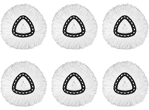 6 Pack Mop Replacement Heads for Spin Mop, Microfiber Spin Mop Refills, Easy Cleaning Mop Head Replacement