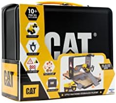 CAT Construction Toys, Store N Go Construction Playset with Travel Case, Ages 3+, 2 Little Machines Vehicles & Assortment of Construction Site Accessories, Quality, Durable & Realistic