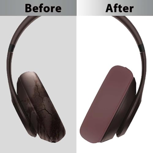 Adhiper Sweat Ear Covers for Beats Studio Pro Headphones, Silicone Headphone Case Covers for Beats Studio Pro Accessories, Washable & Sweat Proof Ear Pads Cover - Brown