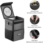 Ryhpez Car Trash Can with Lid - Truck Trash Bin Storage Bag, Automotive Garbage Can Waterproof, Collapsible Interior Car Accessories for Women Men Road Trip Essentials