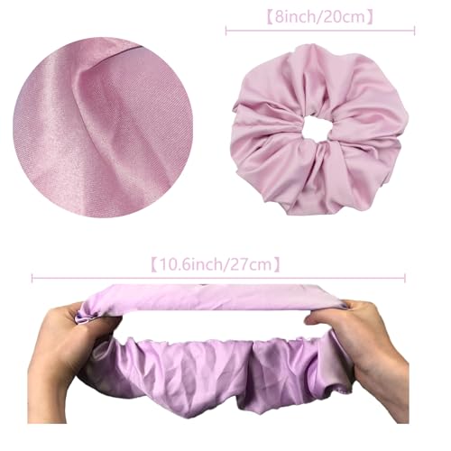 Simnice 20 Colors Oversize Satin Scrunchies - Hair Elastic Silk Scrunchies & Extra Large Jumbo Hair Scrunchies Hair Ties Accessories for Women Girls