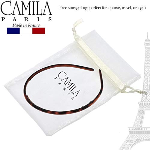 Camila Paris AD105 French Fashion Headband for Women, Skinny with Teeth for Strong Hold Grip Women's Hairband, Very Flexible, No Slip and Durable Styling Girls Hair Accessories, Made in France