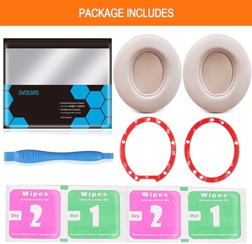 Studio 3 Ear Pads Replacement, GEVO Earpad Cushions for Beats Studio 2 3 Wired Wireless Over-Ear Headphones, Studio3 Ear Cups with Strong Adhesive (Rose Gold)