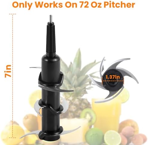 Replacement Ninja Blender Blade, Parts Fit for 72 oz Pitcher, Blades Compatible with Kitchen System 1100W Pitcher BL740 BL642 BL500C BL660C