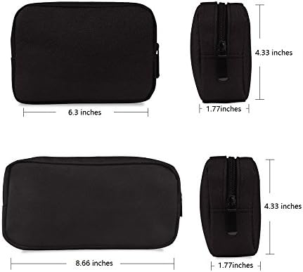 Universal Electronics/Accessories Soft Carrying Case Bag, Durable & Light-Weight,Suitable for Out-Going, Business, Travel and Cosmetics Kit (Small+Big-Black)