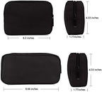 Universal Electronics/Accessories Soft Carrying Case Bag, Durable & Light-Weight,Suitable for Out-Going, Business, Travel and Cosmetics Kit (Small+Big-Black)