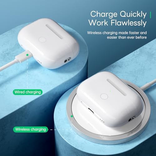 Wireless Charging Case Compatible for AirPods Pro 1st & 2nd Generation, Upgraded Replacement Wireless Charging Case Compatible with Airpods Pro 1/2(No Earbuds), white