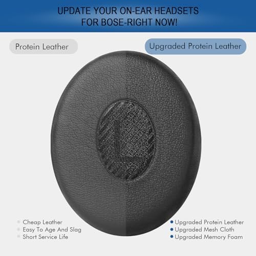 Ear Pads Replacement for Bose On-Ear 2 Headphones, GVOEARS Ear Cushion Pad for Bose OE2 / OE2i / SoundTrue On-Ear/SoundLink On-Ear Wireless Headphones, Durable & Longer Lasting (Black Pad)