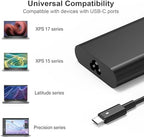 Original Replacement for Dell 130W Laptop Charger USB C Type C Slim AC Power Adapter for Dell Xps 17,Precision 5550 5530 2in1,XPS 15 2in1 9575，DA130PM170 HA130PM170 0K00F5 K00F5 0M0H25 M0H25 T4V18
