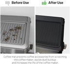 Coffee Mat for Breville 876, Espresso Tamper Mat, Food Grade Silicone Non-Slip, 10.83in x 7.48in, Waterproof Heat Resistant, Espresso Tamping Station for Espresso Machine Barista Accessories (Black)