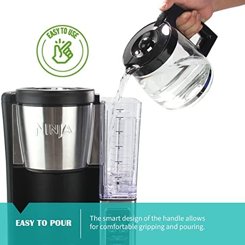 12-Cup Replacement Glass Carafe Pot Compatible with Ninja Coffee Brewer Maker Models CE251 CE201 CE201C CE200 CE200C Model# XGLSLID200