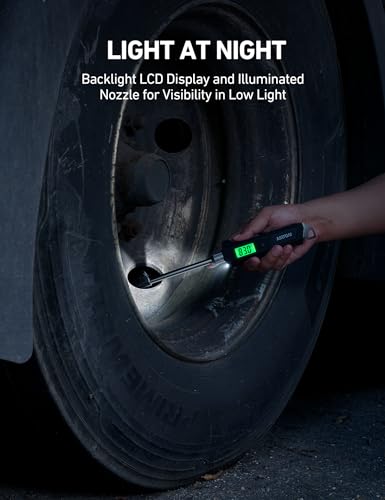 AstroAI Digital Tire Pressure Gauge 230 PSI Heavy Duty Dual Head Stainless Steel Made for Truck and RV with Backlit LCD and Flashlight Car Accessories (1)