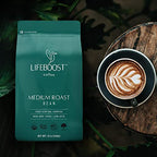 Lifeboost Coffee 3 Pack Medium Roast Whole Bean Coffee - Low Acid Single Origin USDA Organic Coffee - Non-GMO Whole Beans Coffee Third Party Tested For Mycotoxins & Pesticides - 12 Ounces