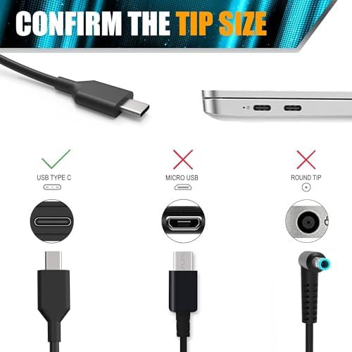 Universal Chromebook Charger USB C for Hp 65W 45W USB-C Laptop Charger,Replacement for Lenovo Thinkpad/Yoga,Dell Chromebook 3100,Latitude 5420,Asus,Samsung,Acer,Google Series (65w Laptop Charger)
