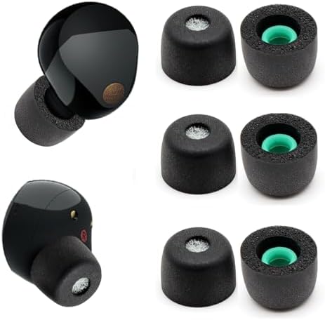 3 Pairs Memory Foam Eartips Ear Buds for Sony WF-1000XM5, Ear Tips Replacement Sony Ear Piece Foam Tips for WF-1000XM5 Fit Charging Case(Matt Surface, M)