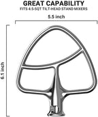 Stainless Steel Paddle Attachment for Kitchenaid Mixer, Replacement for Kitchenaid Paddle Attachment, Fit 4.5-5Qt Tilt-Head Stand Mixers, For Kitchen Aid Paddle by Innomoon
