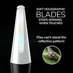 Modern LYFE Fly Fan for Tables - USB or AA Battery Powered - Fly Repellent for Outdoor Dining Or Food at Parties, Restaurants, Outdoor Table, Fly Swatter, Keep Flies Away (White (1 Pack))