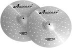Arborea Cymbal Pack 14"Hihats 16"Crash 18"Crash 20"Ride 5 Pieces Cymbals for Drum Set Silver Drum Practice Cymbal for Beginner