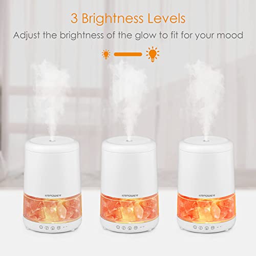 URPOWER 2-in-1 Ultrasonic Essential Oil Diffusers 230ML & Himalayan Salt Lamp Aromatherapy Diffuser Cool Mist Humidifier with 3 Brightness 100% Himalayan Pure Salt Rock Lamp for Home Office Yoga
