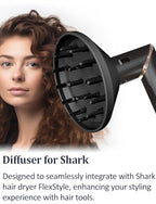 Diffuser Attachment for Shark FlexStyle Hair Dryer, Enhance Natural Curls Accessories for Flex Style Blow Dryer Styler, Styling Tool for Wavy, Curly, Coily Hair, Black