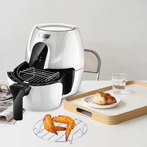 SIK Air Fryer Accessories 5PCS for GoWISE COSORI Philips Ninja Air Fryer, Fit 3.2- 5.8QT Deep Hot Air Fryer with Skewer Rack，Metal Holder, Toast Rack, Oil Brush, Food Tong, Dishwasher Safe BPA Free