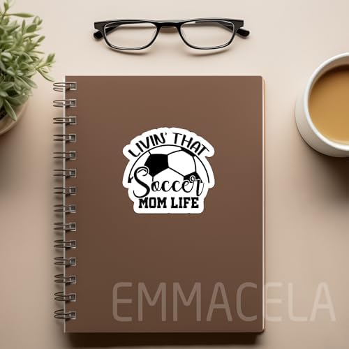 (3PCS) Livin' That Soccer Mom Life Sticker, Soccer Mom Stickers, Soccer Mom Decals, Soccer Stickers for Soccer Team – Waterproof Vinyl Decal for Phones Tumblers Water Bottles, 3 x 2.8 Inch