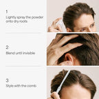 Hair Styling Powder for Men & Women - Lightweight Volumizer & Texturizer - Matte Finish, No Residue - Essential Barber Accessories - Hair Texture Powder for Men - Comb Included - 0.70 Oz