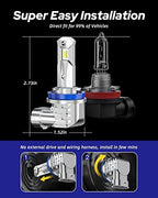 AUTOONE H8 H9 H11 Light Bulbs, Direct H11 Replacement 16000LM Fog Light, Fanless Mini Size, Pack of 2