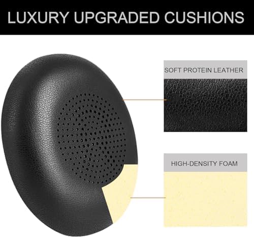 Replacement Earpads for Jabra Evolve2 65 (65MS 65UC USB)/Evolve2 40 (40UC 40MS USB)/Elite 45h On-Ear Wireless Headset, Headphone Ear Pads Cushions with Softer Protein Leather