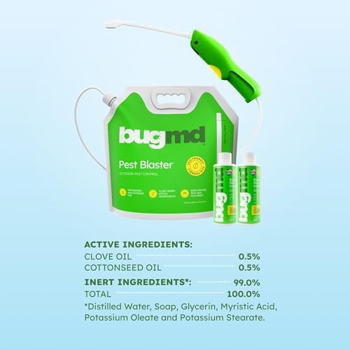 BugMD Blaster Kit - 2 Pack Pest Control Essential Oil Concentrates 3.7 oz and 1 Pest Blaster - Plant-Powered Bug Spray for Home, Insect Killer, Ant Killer for House, Flea Spray for Home, Roach Spray