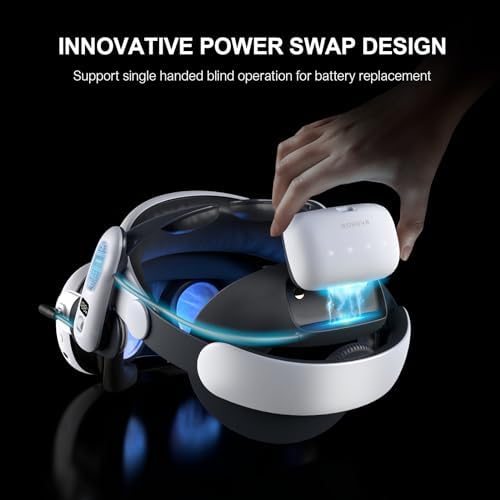 BOBOVR S3 Pro Battery Strap Accessories,Head air Conditioning and 10000mah hot-swappable Battery Pack,Compatible with Meta Quest 3/Quest 3s