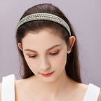 Wecoe Silver Rhinestone Headband for Women and Girls, Colorful Bling Sparkly Crystal Diamond Hair Band, Formal Hair Accessories for Holiday Birthday Gift