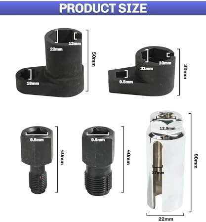 O2 Sensor Socket,Automotive Tool Oxygen Sensor Socket Set Wrench Remover Tool and Thread Chaser Set,Car Accessories O2 Oxygen Sensor Socket Set for Removing and Install Oxygen Sensors