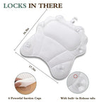 Bath Pillow RUVINCE Ergonomic Luxury Bathtub Pillow with Head,Neck, Shoulder and Back Support, 4D Bath Pillows for tub with 6 Powerful Suction Cups, Fits All Bathtub