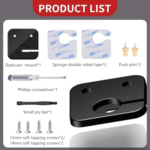 Rear Dashcam Mount for 5th Gen Toyota 4Runner 2010-2023 - Toyota 4Runner Accessories Camera Clip - Mount for Cameras Requiring Flat Surface