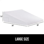 GORILLA GRIP Bed Wedge Ergonomic Sleeping Pillow, Soft Dual Layer Memory Foam, Stay in Place Dots, Breathable Cover, Headboard Triangle Sleep Support for Reading Acid Reflux Anti Snoring, 7.5in White