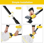 KeFanta Metal Mop Handle Commercial Heavy Duty,58" Industrial Mop Stick with Jaw Clamp,Wet Gripper Mops Head Replacement Holder for Floor Cleaning(2 Pack)