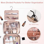 Everfun Hanging Travel Toiletry Bag for Women Traveling With Leakproof Compartment Makeup Cosmetic Organizer Dopp Kit Travel Accessories Essentials Must Have