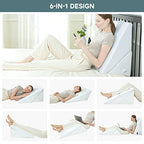 Folding Bed Wedge Pillow for Sleeping Adjustable 9 &12 Inch Foldable Bed Wedge Pillow, Memory Foam Triangle Pillow Wedge System for Legs and Back Support Pillow
