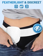 Hernia Belts for Men Inguinal, Hernia Belt for Women, Inguinal Hernia Support for Left or Right Side, Comfortable Adjustable Waist Strap with Removable Compression Pads, White