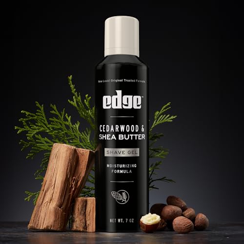 Edge Shave Gel for Men, Cedarwood & Shea Butter, 7oz (3 Pack) - Shaving Gel For Men That Moisturizes, Protects and Soothes To Help Reduce Skin Irritation (Packaging May Vary)