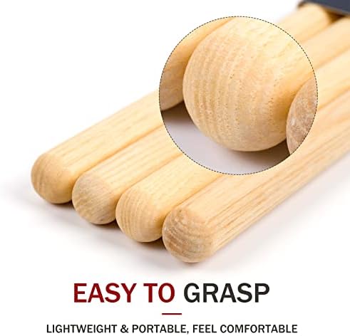 5A Wood Drum Sticks for Kids: 2 Pairs Drumsticks for Electronic Drumming Children Adults Beginner Percussion Accessories