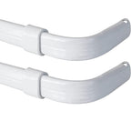 Heavy Duty Single Rod,Lock Seam Curtain Rod 28 to 48-Inch Adjustable Width, 2 1/2-Inch Projection，Hardware Included,White(Pack of 2)