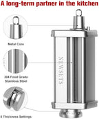 3 PCS Pasta Maker Attachments for All KitchenAid Stand Mixers, Pasta Accessories Including Pasta Roller, Fettuccine Cutter, and Spaghetti Cutter for Noodle Ravioli, 304 Stainless Steel,Cleaning Crush