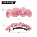 3 Pcs Large Retro Women's Hair Barrettes, French Hair Pins, Thick Hair Clasps and Accessories (fine powder1)