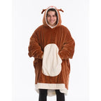 THE COMFY Original Reindeer Wearable Blanket Christmas Gifts for Women and Men, Oversized Microfiber and Sherpa Blankets As Seen On Shark Tank