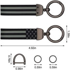 Elegananccy American USA Flag Car Keychain with Zinc Alloy Ring Fit for Truck, Ford, Jeep, Men Car Accessories