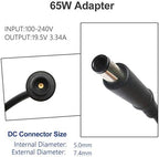 19.5V 3.34A 65W AC Adapter Laptop Charger Replacement for Dell Latitude 3190 3189 5400 5480 5490 7490 E5500 E5470 E6430 E6500 E6530 Chromebook 11 3120 3180 3189 Series